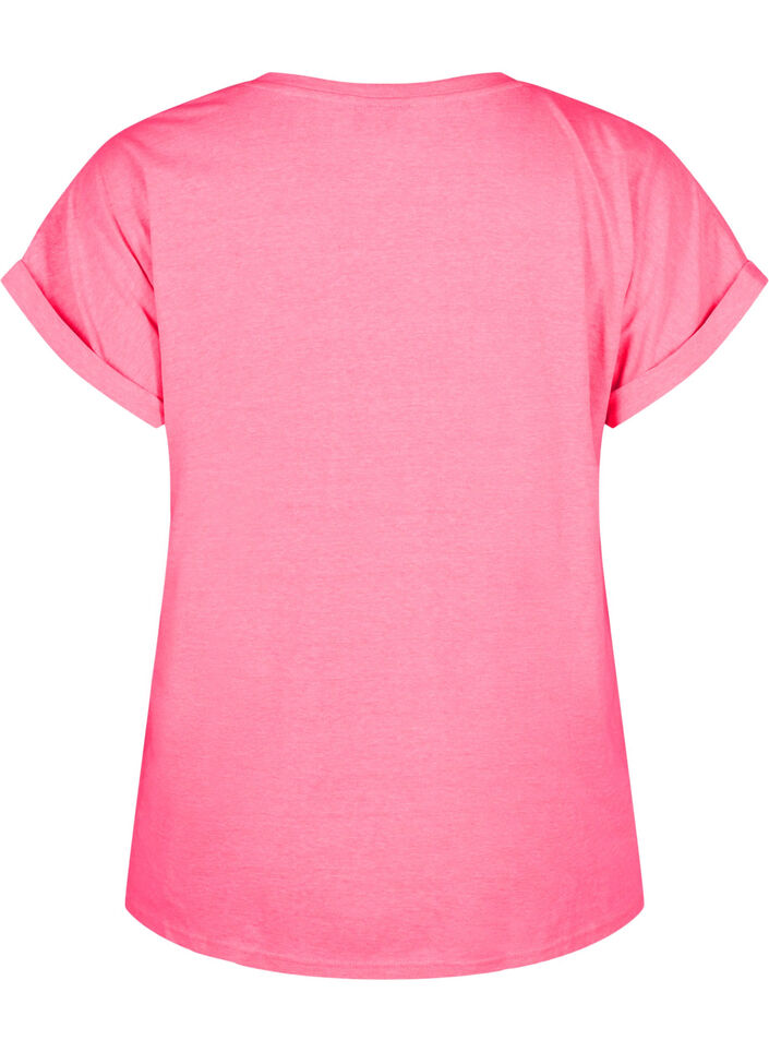 T-shirt en coton n&eacute;on, Rose, Packshot image number 1