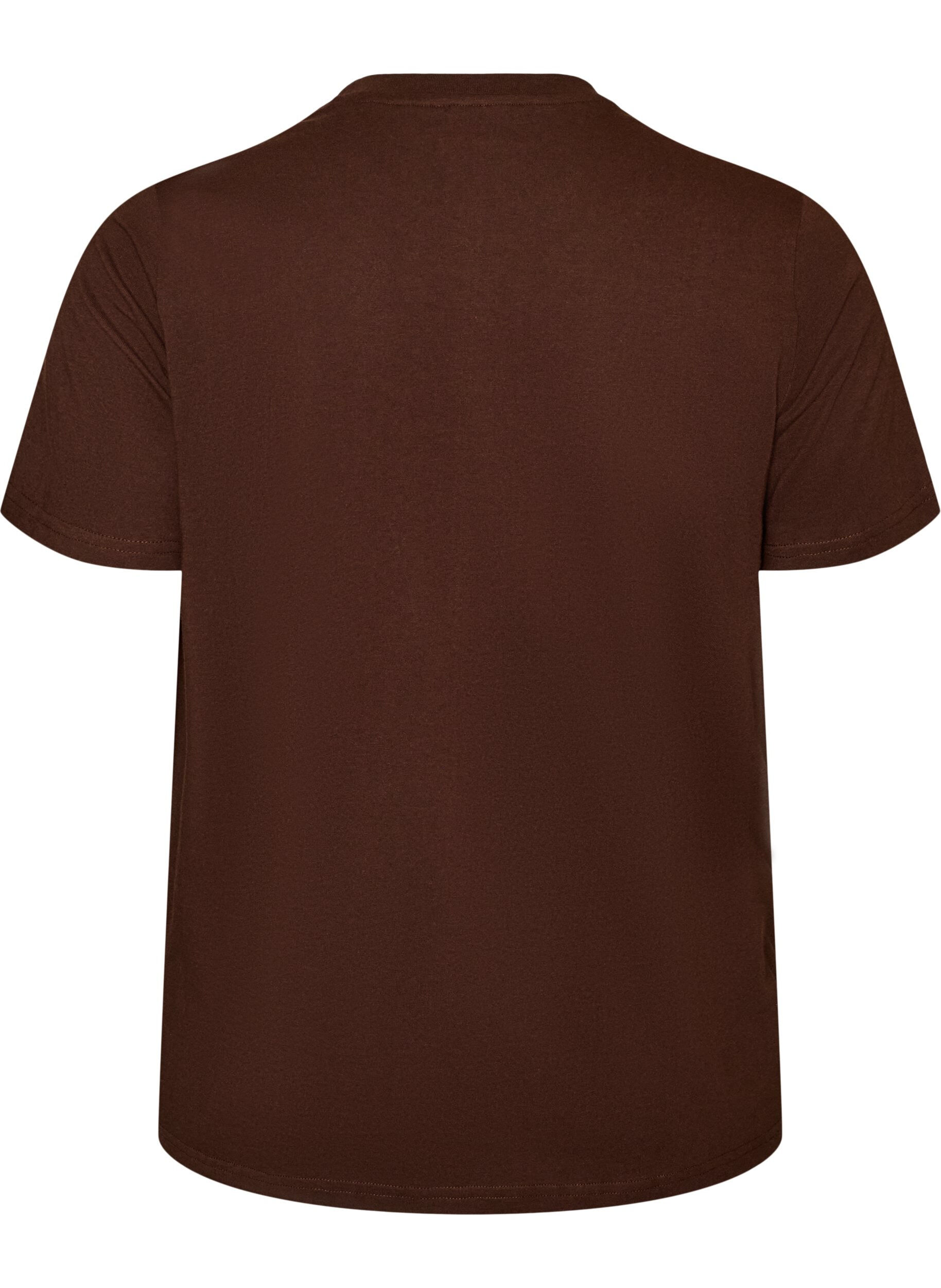 ZizziT-shirt en coton bio avec imprim&eacute;, Marron, Packshot image number 1