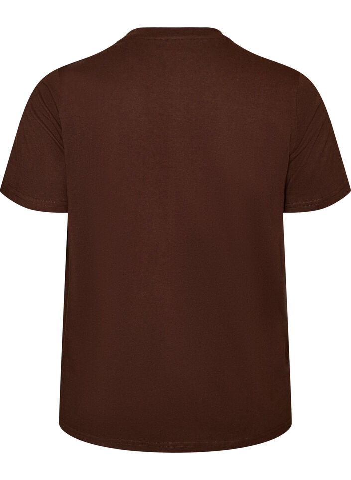 T-shirt en coton bio avec imprim&eacute;, Marron, Packshot image number 1