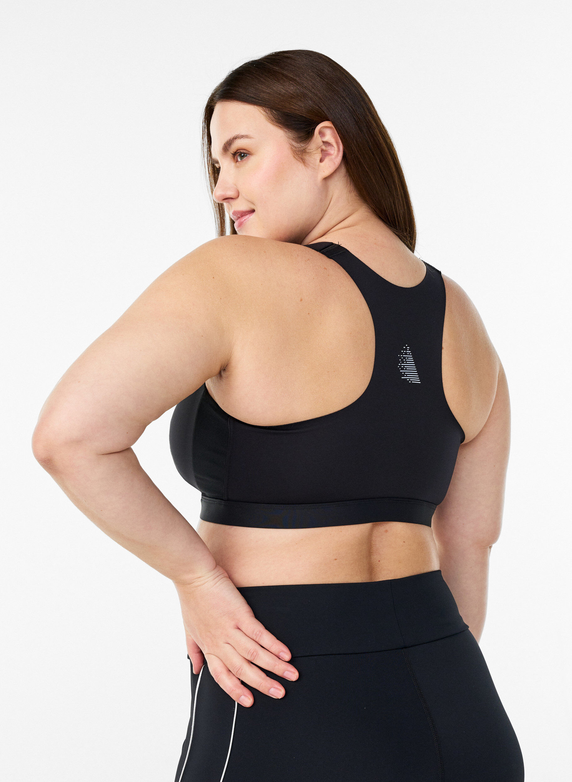 ZizziSoutien-gorge de sport avec une fermeture sur le devant et un maintien &eacute;lev&eacute;, Noir, Model image number 2