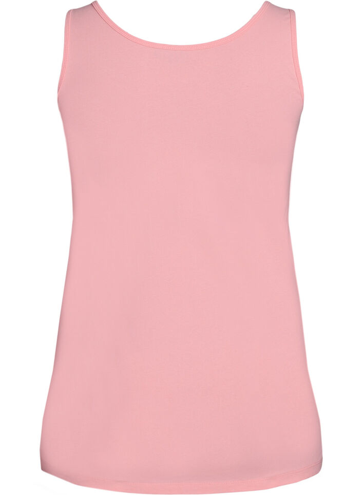 Haut Basic uni en coton, Rose, Packshot image number 1