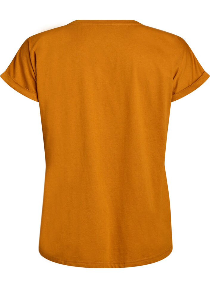 T-Shirt aus Baumwollmischung mit kurzen &Auml;rmeln, Orange, Packshot image number 1