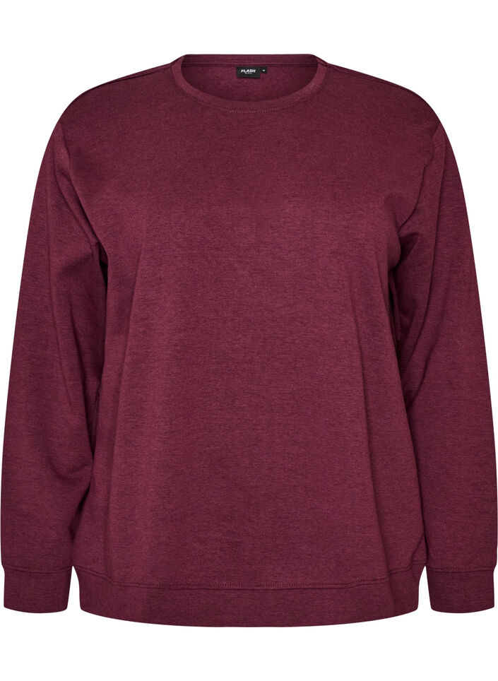 Sweat-shirt &agrave; col ras du cou, Bordeaux, Packshot image number 0