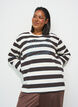 Blouse en jersey &agrave; rayures avec un imprim&eacute; texte sportif, Marron, Model image number 0