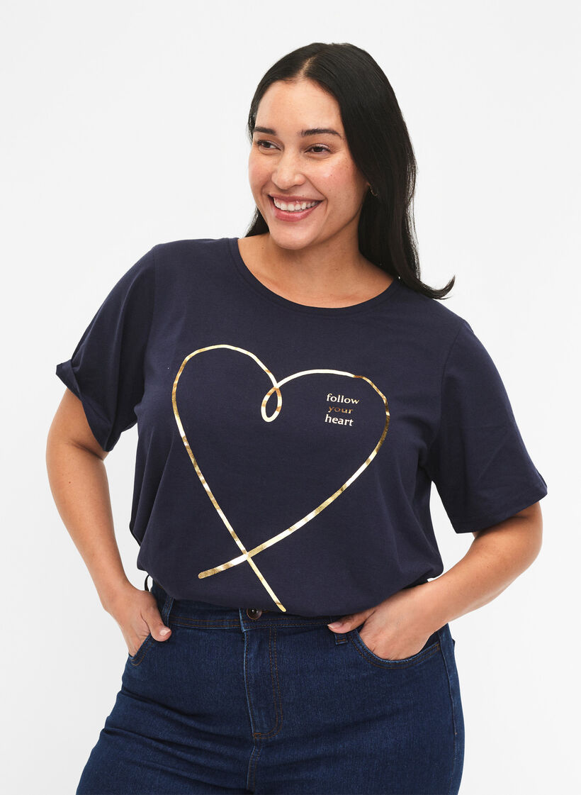 FLASH - T-shirt avec motif, Navy Blazer, Model image number 0