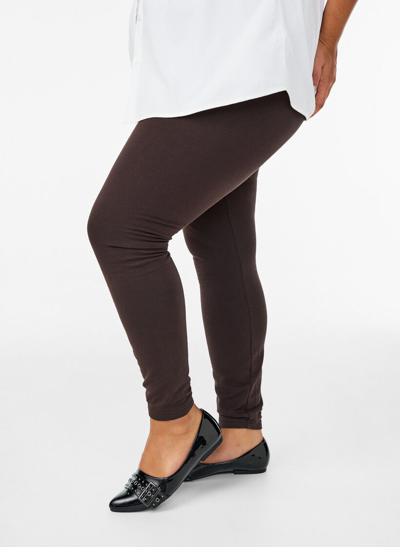 Gef&uuml;tterte Baumwollleggings, Braun, Model image number 0
