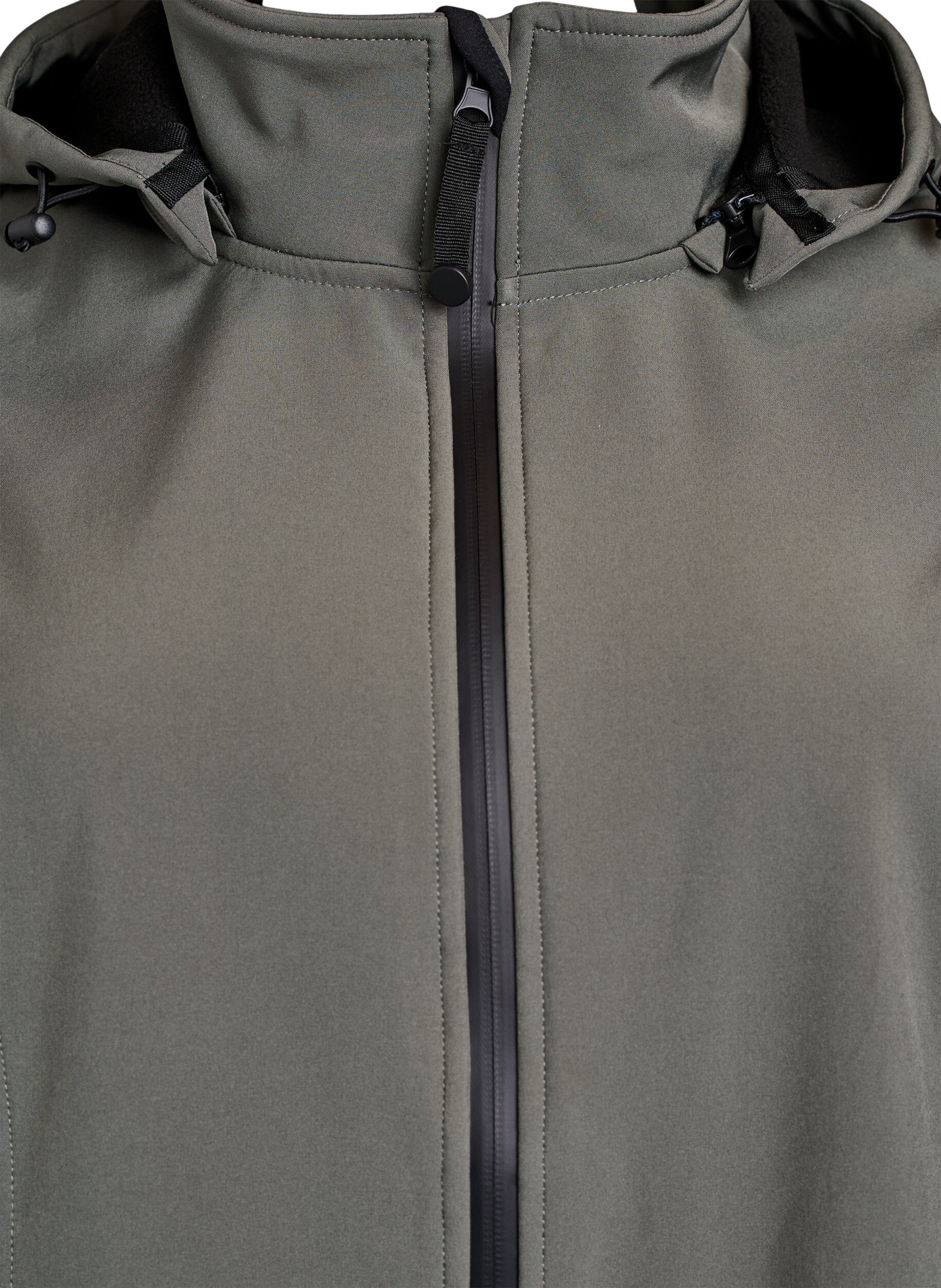 ZizziSoftshelljacke aus kurzem Schnitt mit abnehmbarer Kapuze, Grau, Packshot image number 2