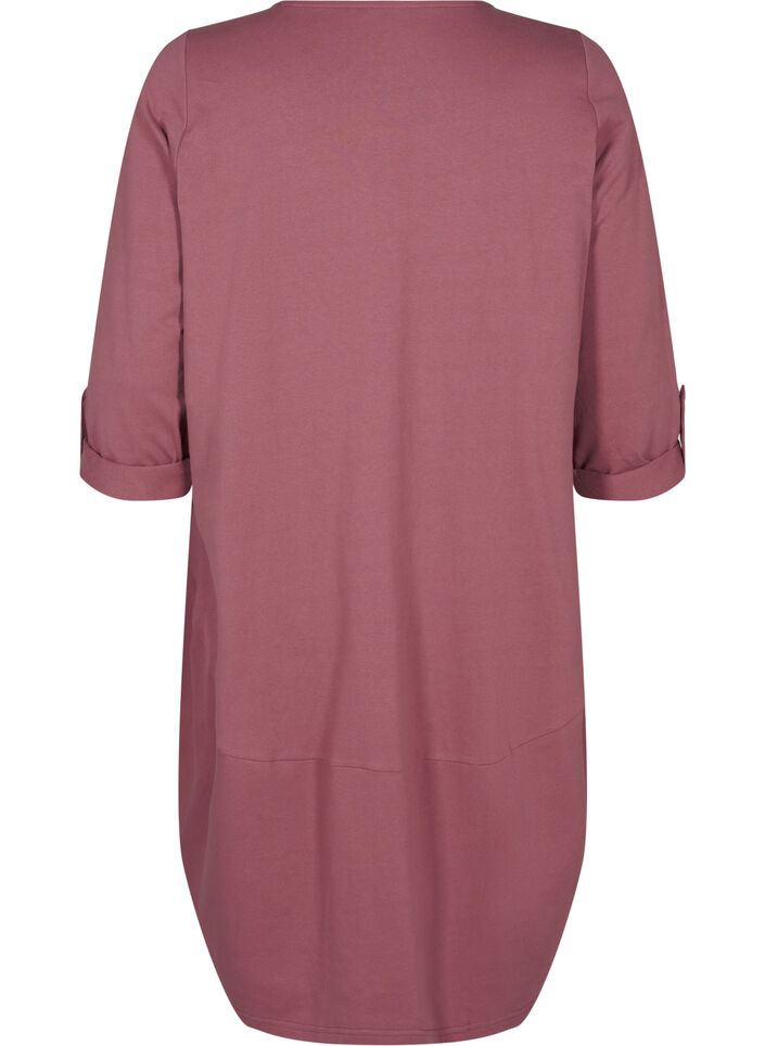 Robe ballon en coton avec poches, Rose, Packshot image number 1