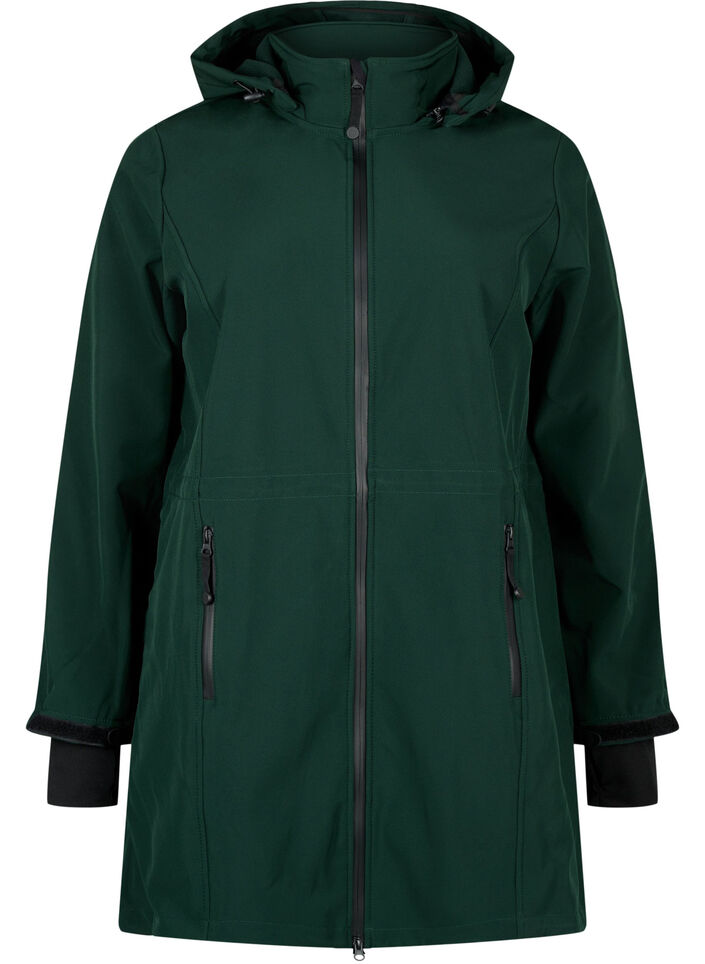 Veste softshell avec capuche amovible, Vert fonc&eacute;, Packshot image number 0