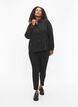 Hemdjacke aus Viskose mit Ton-in-Ton-Muster, Black, Model image number 2