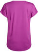 T-shirt de sport &agrave; manches courtes et col en V, Violet, Packshot image number 1