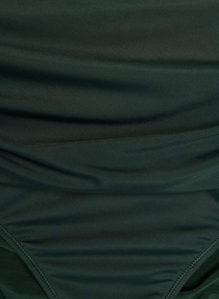 Culotte de bikini taille haute avec drap&eacute;, Vert fonc&eacute;, Packshot image number 2