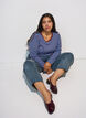 Gestreifte Bluse mit langen &Auml;rmeln, Blau, Model image number 0