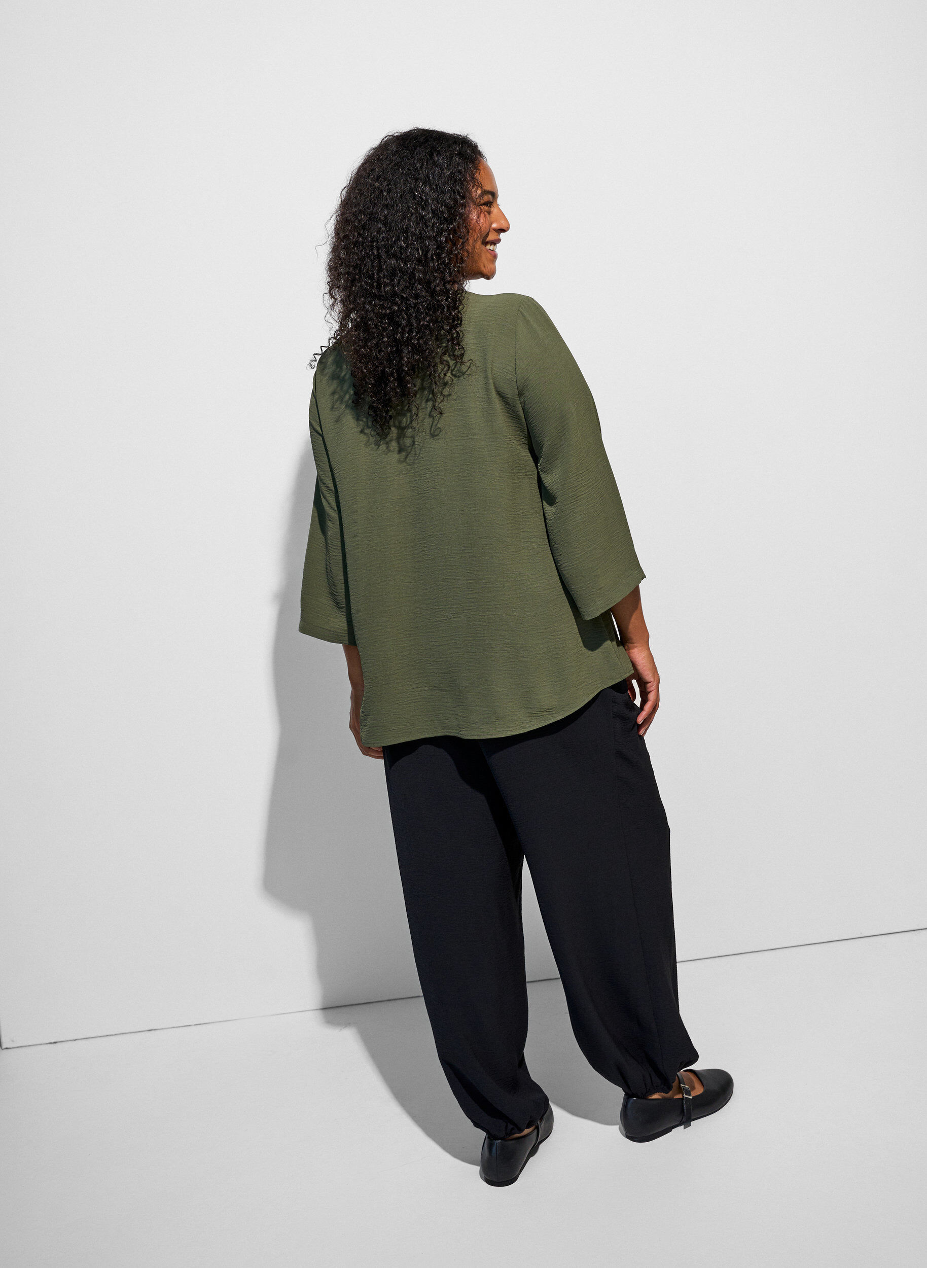 ZizziBluse mit 3/4-&Auml;rmeln, Gr&uuml;n, Model image number 2