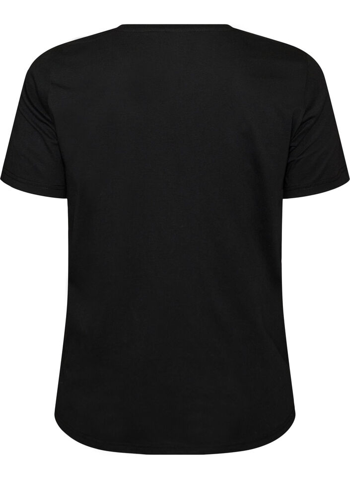 T-Shirt mit Print, Schwarz, Packshot image number 1