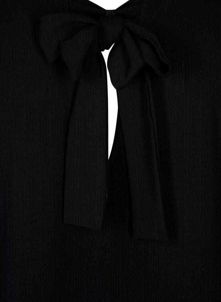 Robe courte avec nœud dans le dos, Black, Packshot image number 3