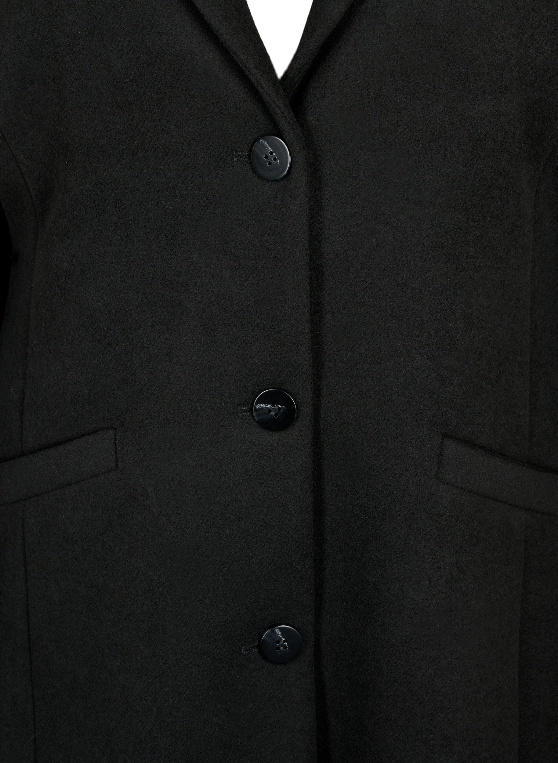 Zizzi Manteau avec boutons et poches, Black, Packshot image number 2