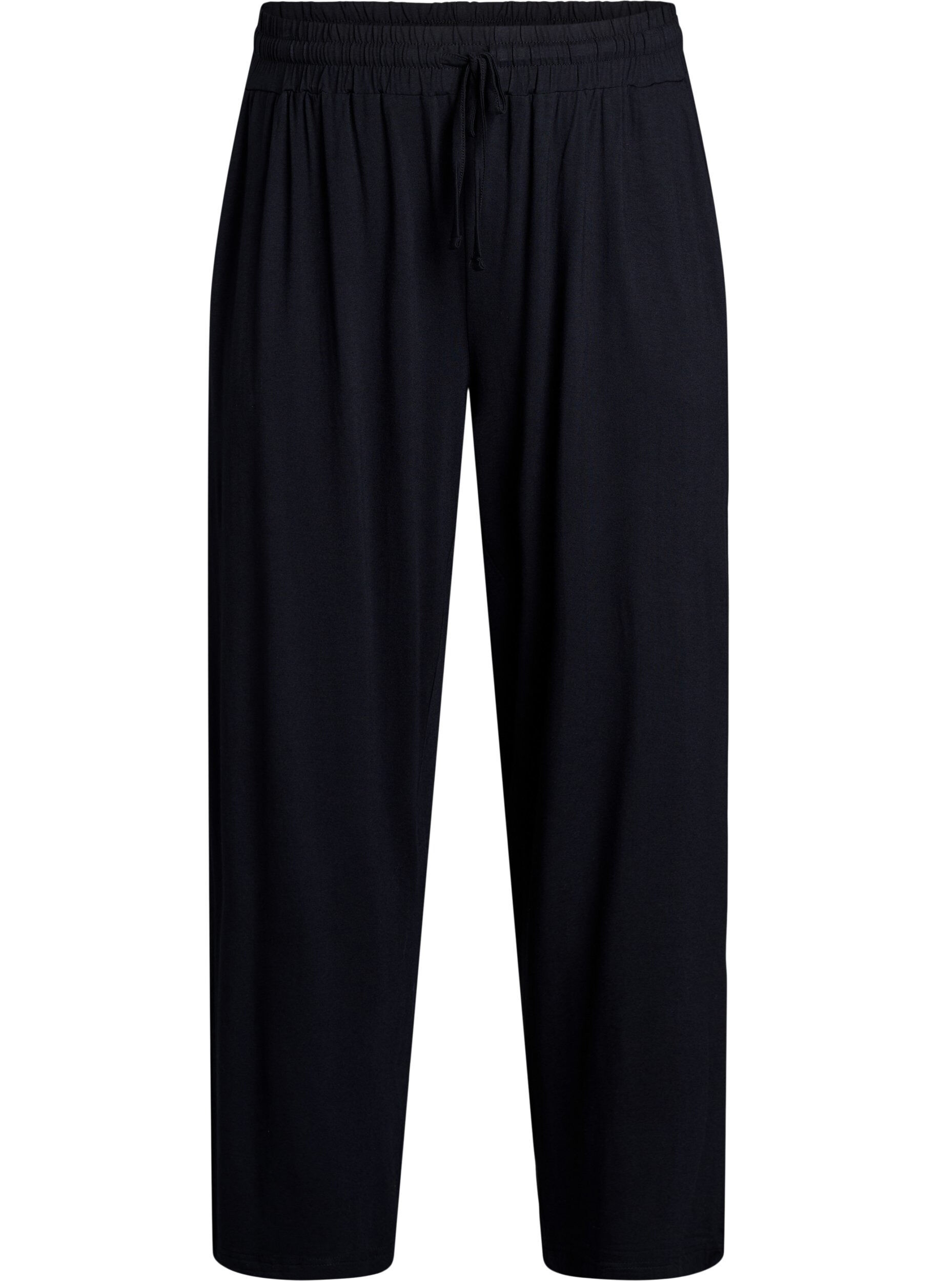 ZizziLockere Nachthose aus Viskose-Jersey mit Taschen, Schwarz, Packshot image number 0