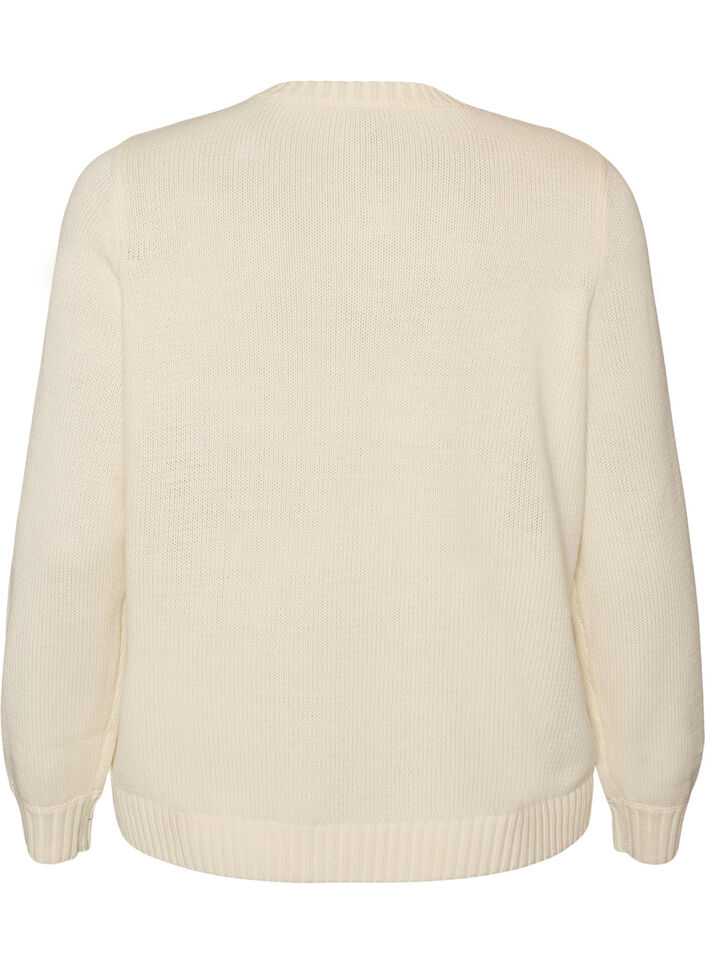 Cardigan avec motif torsad&eacute;, Vanille, Packshot image number 1