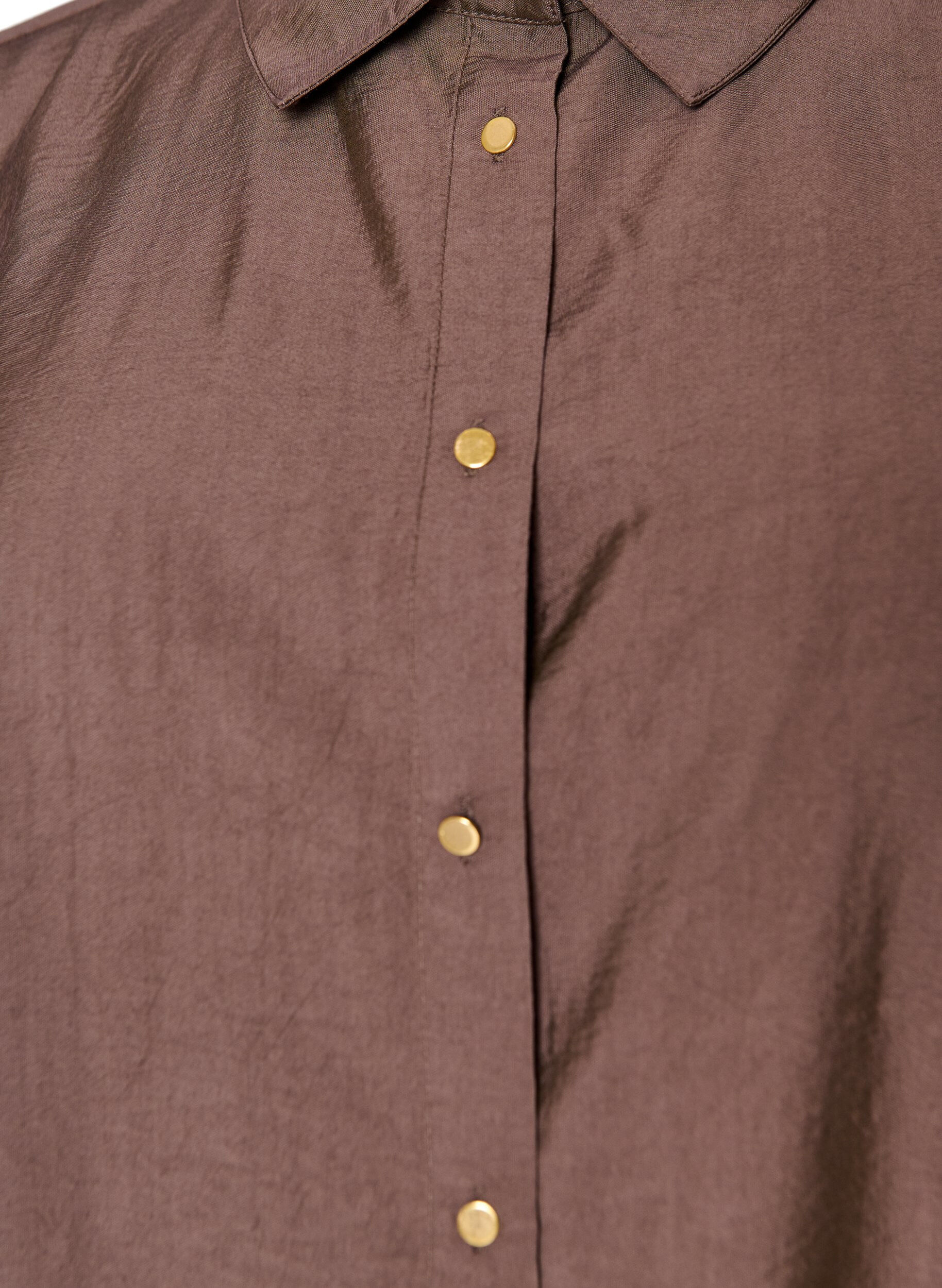 ZizziChemise en viscose avec des boutons dor&eacute;s, Marron, Packshot image number 2