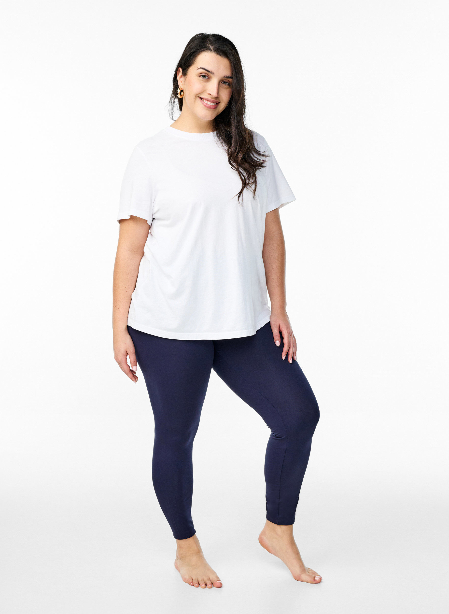ZizziBasic-Leggings aus Viskose, Blau, Model image number 1