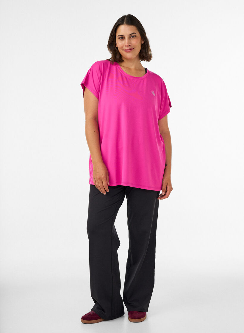T-shirt de sport couleur unie, Rose, Model image number 1