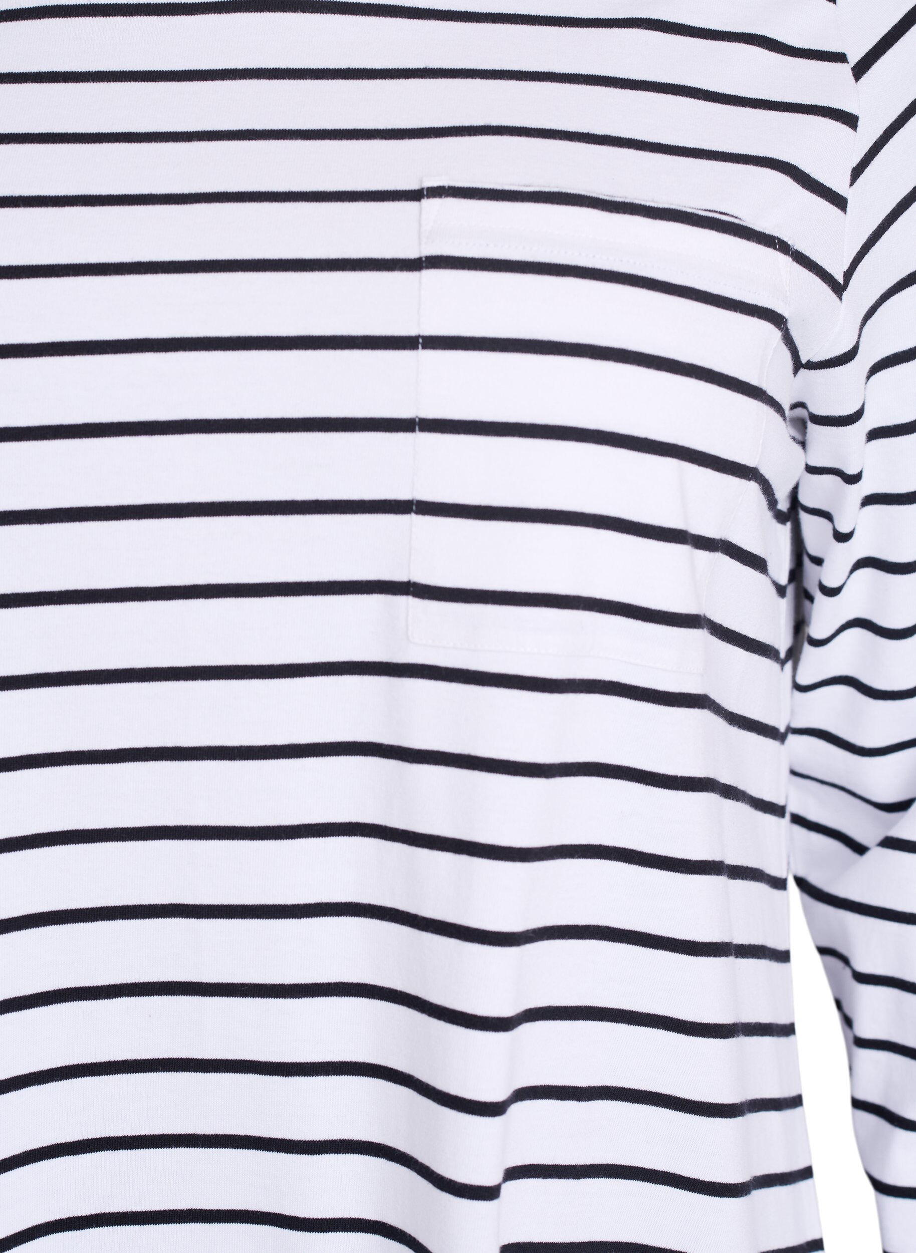 Zizzi Gestreiftes Nachthemd aus Bio-Baumwolle, Wei&szlig;, Packshot image number 2