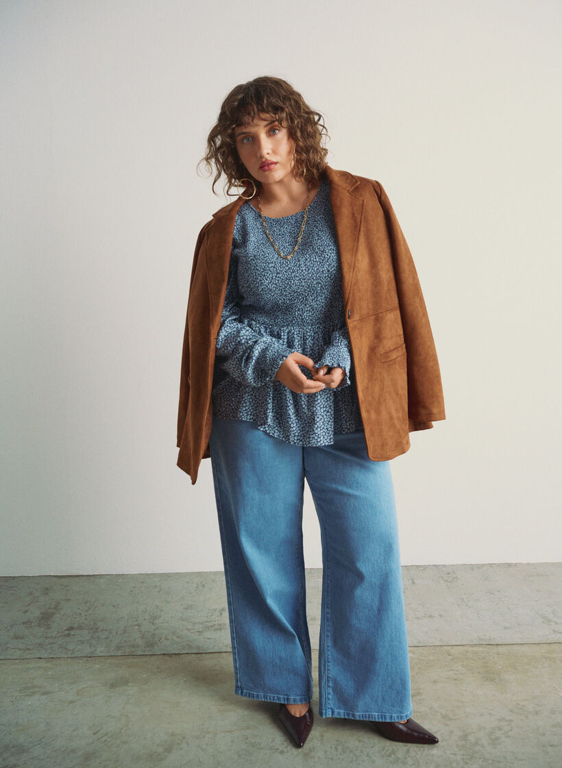 Blazer en suédine, Marron, Image image number 0