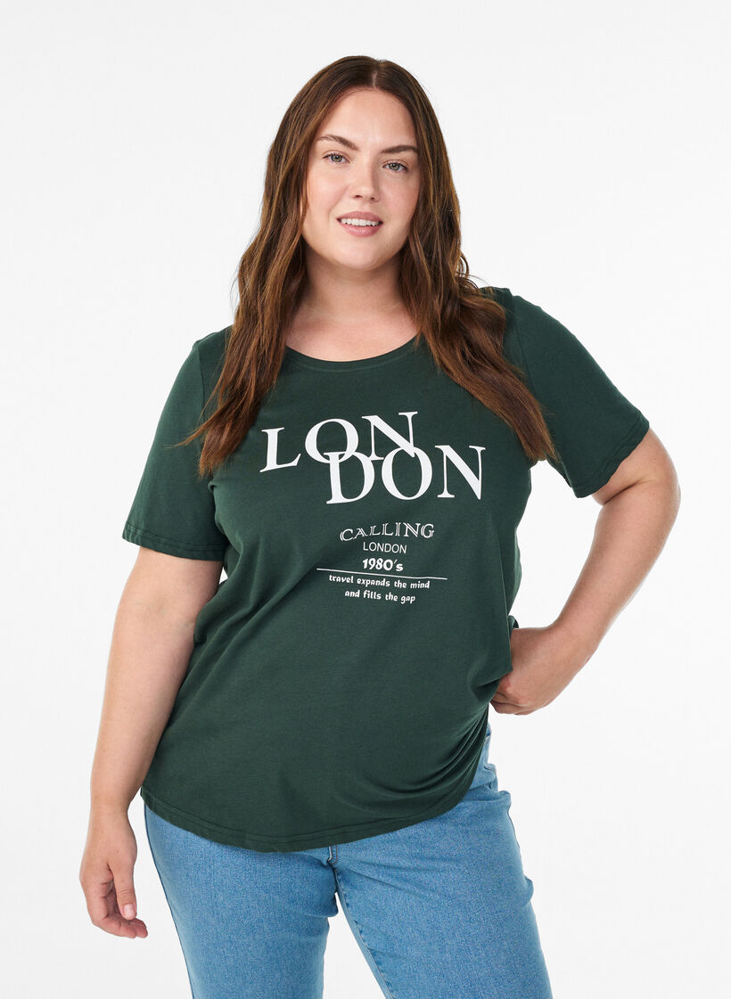 T-shirt imprim&eacute;, Vert, Model image number 0