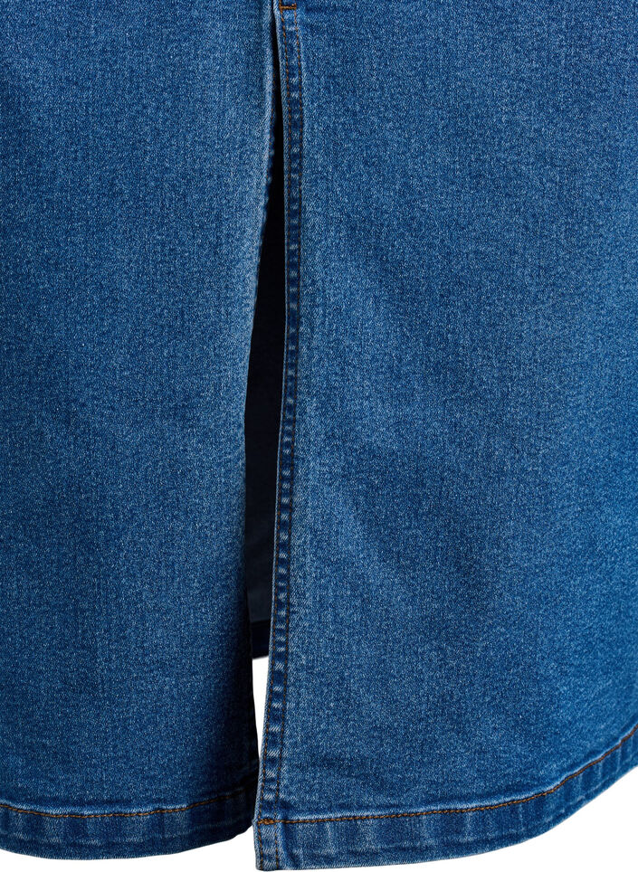 FLASH - Midi-Jeansrock mit vorderem Schlitz, Blau, Packshot image number 3