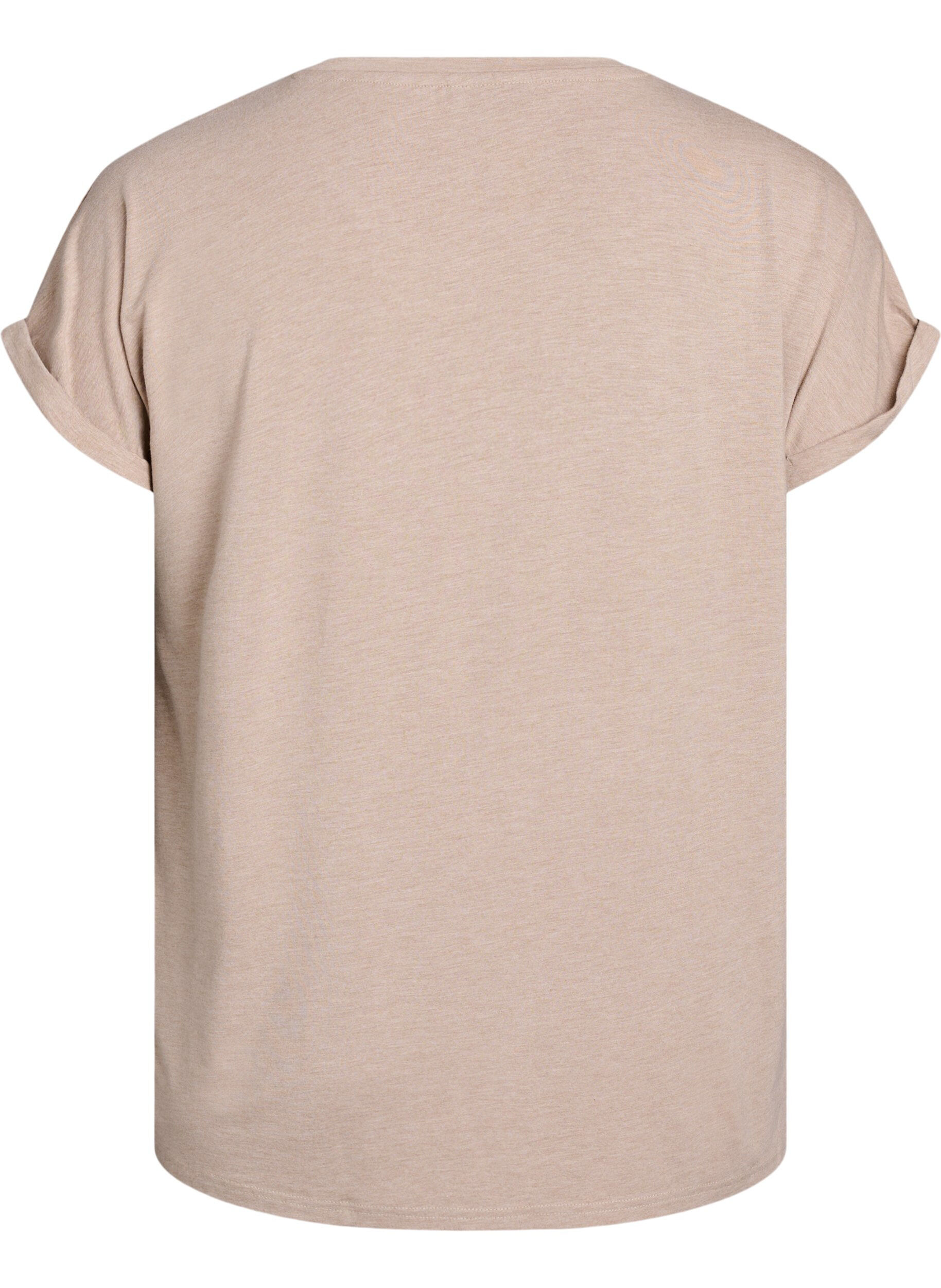 Zizzi Lockeres T-Shirt mit Rundhalsausschnitt, Braun, Packshot image number 1