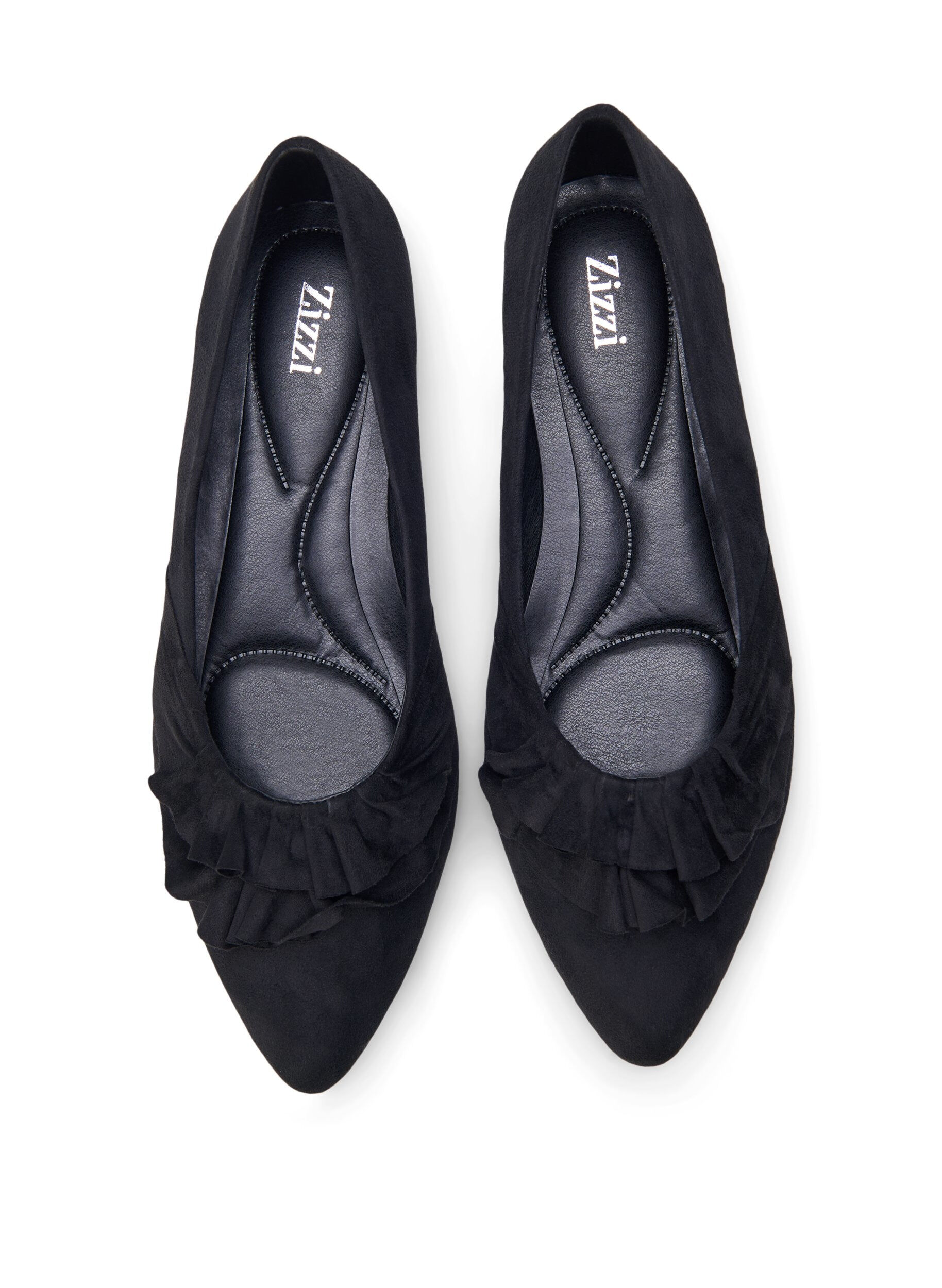 Zizzi Ballerine large &agrave; volants, Black, Packshot image number 2