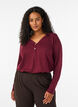 Langarmshirt mit V-Ausschnitt und Kn&ouml;pfen, Rot, Model image number 0
