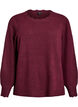 Blouse en maille &agrave; bords ondul&eacute;s, Bordeaux fonc&eacute;, Packshot image number 0