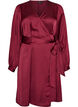 Robe courte en satin avec coupe portefeuille, Bordeaux, Packshot image number 0