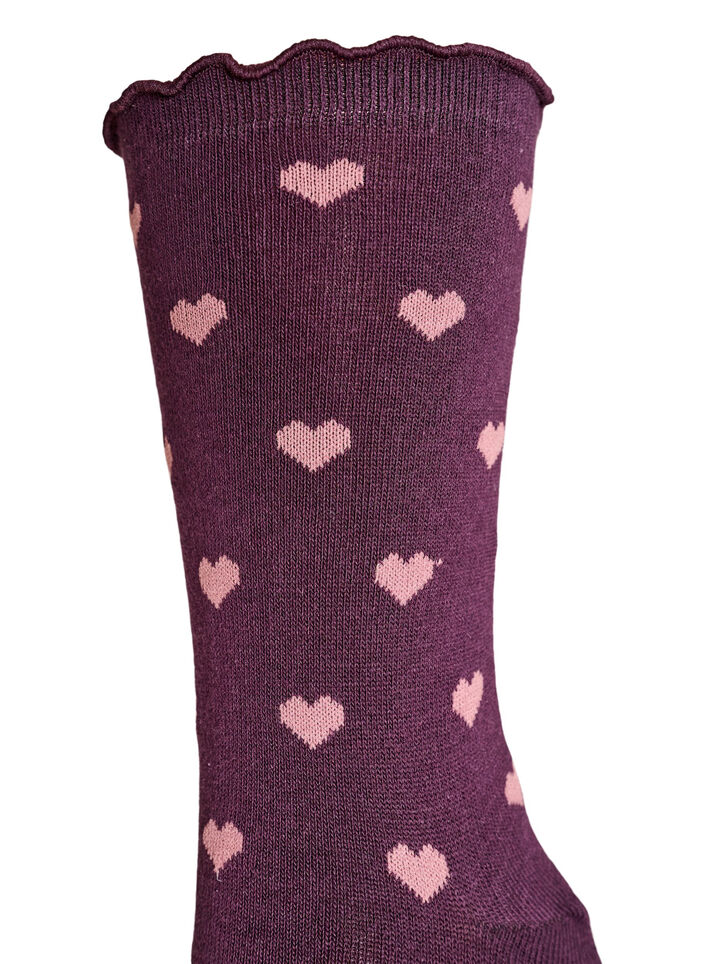 Chaussettes en coton avec des motifs, Bordeaux, Packshot image number 2