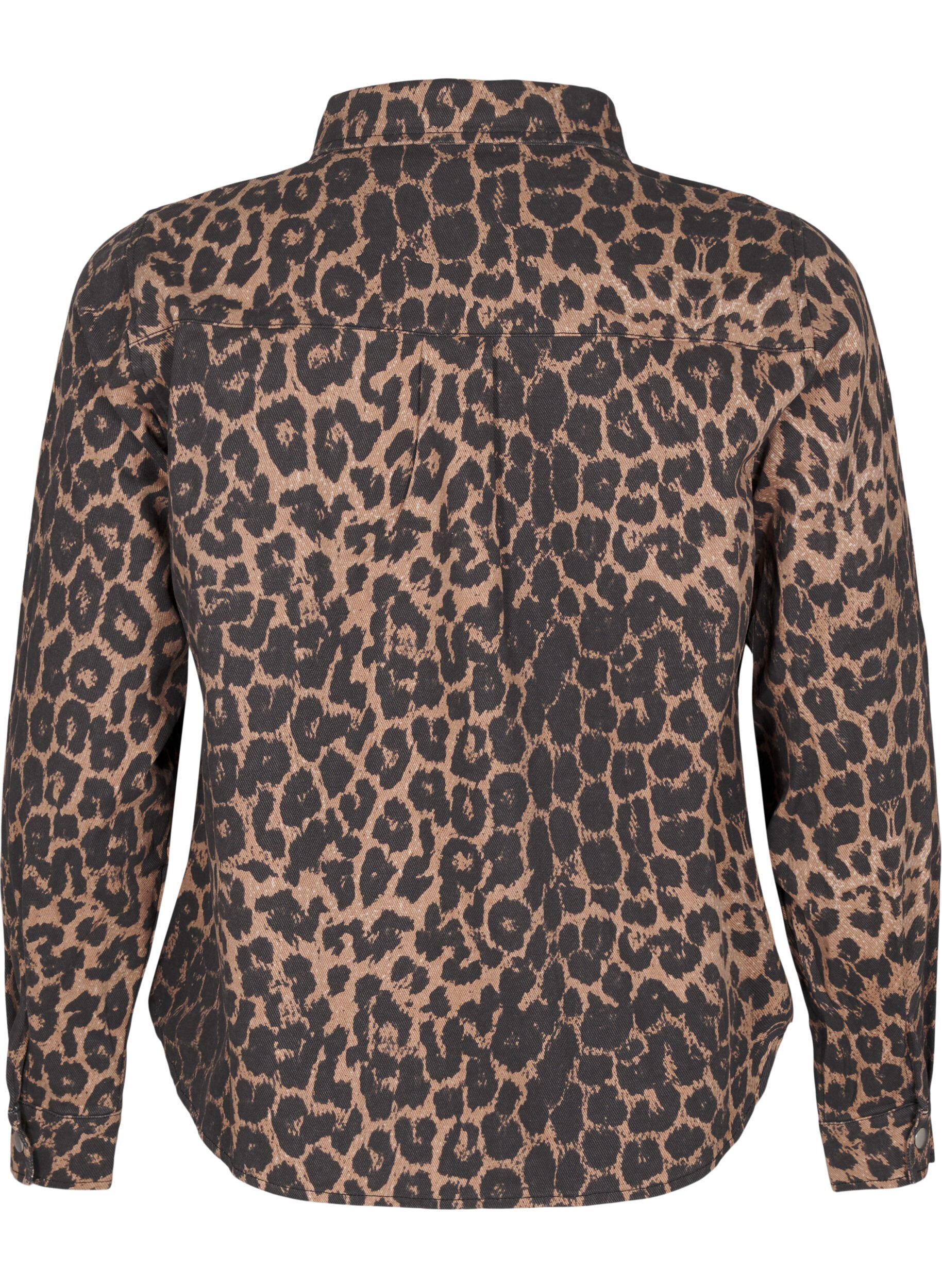 Zizzi Canvas-Jacke mit Leopardenmuster, Leo AOP, Packshot image number 1