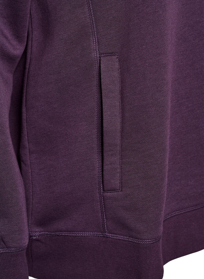 Sweat &agrave; col montant et poches, Violet, Packshot image number 3