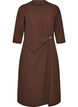 Robe en jersey avec drap&eacute; et boucle d&eacute;corative, Marron, Packshot image number 0