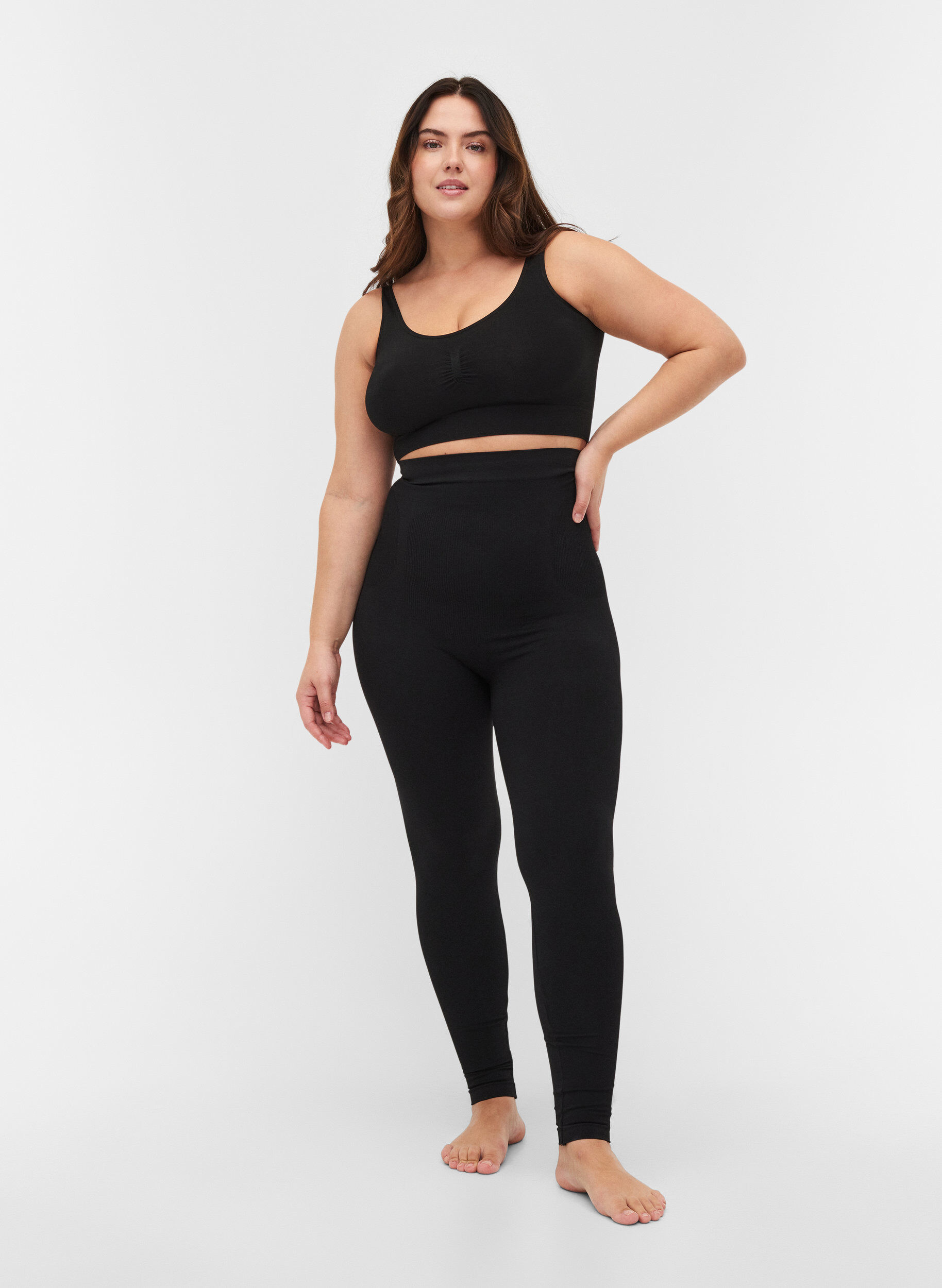 Zizzi Shapewear Leggings mit hoher Taille, Black, Model image number 0
