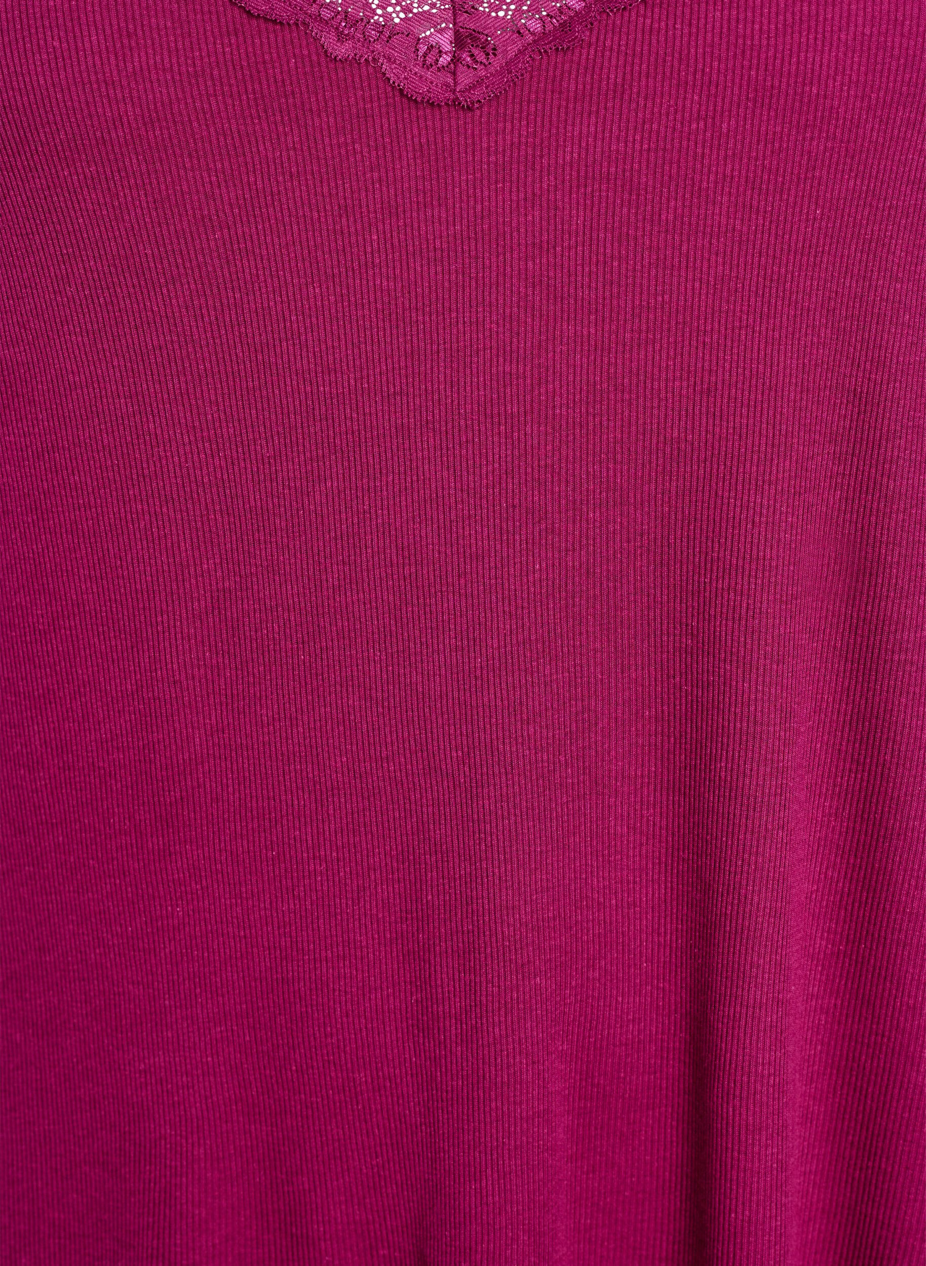 Zizzi Nachthemd mit Spitzensaum, Lila, Packshot image number 2