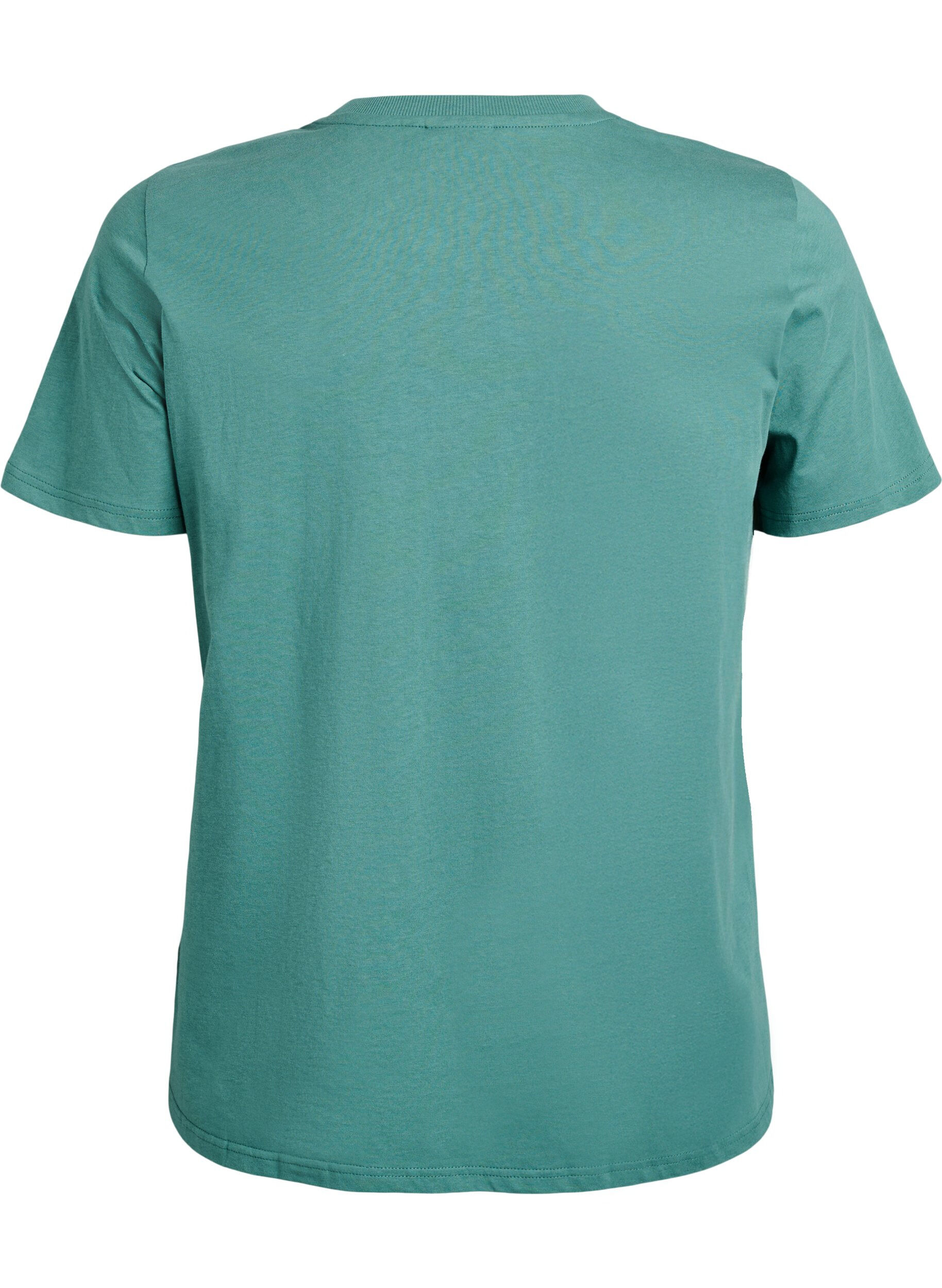 ZizziBasic-T-Shirt aus Baumwolle mit Rundhalsausschnitt, Gr&uuml;n, Packshot image number 1